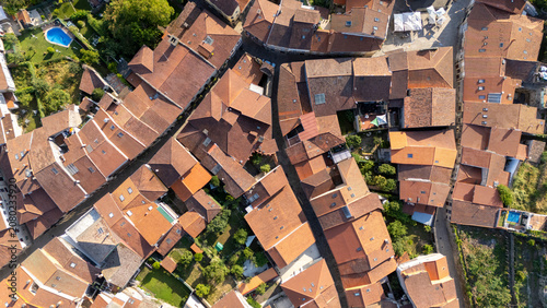 Allariz old town rooftops aerial view in Galicia, Spain