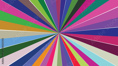Obraz na plátně Abstract sunburst design with a wide range of colors forming a vibrant and compelling visual composition