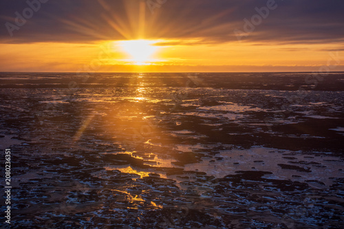 Sunset over the tundra