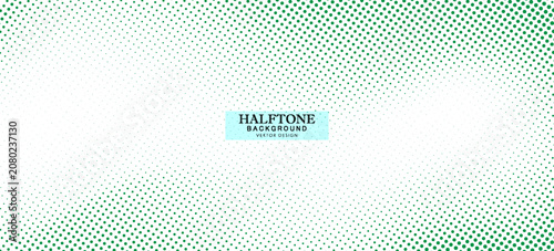 Canvas-taulu Green abstract halftone background with expanding dot texture, modern comic style, smooth gradient fade, clean vector design for creative projects