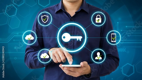 Person Using Digital Security Key Mobile Interface