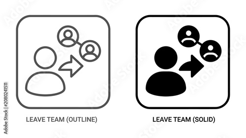 Εκτύπωση καμβά Team Departure Iconography: Two contrasting icons, one outlined and one solid, visually represent the concept of leaving a team or organization