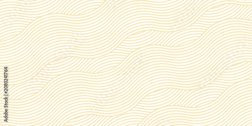 Yellow instant noodles, pasta and spaghetti texture with geometric wavy lines. Ramen, pasta vector pattern. Abstract food illustration background