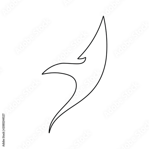 Lightning bolt shape vector line art icon representing electrical power and high energy concepts