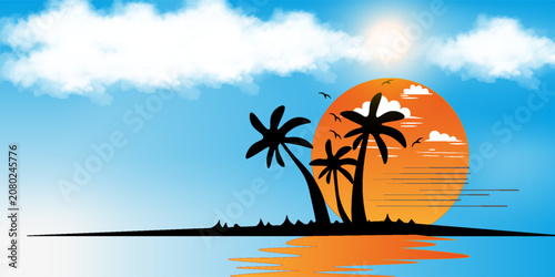 Fotografie Sunset beach view