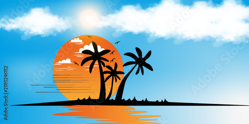 Fotografie Sunset beach view