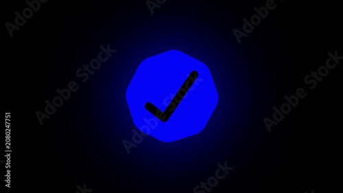 Green Check Mark Icon Animation. Approved Tick Symbol, Success Verification, 4K Motion Graphic