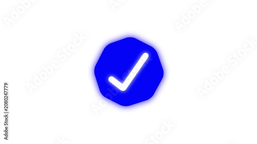Green Check Mark Icon Animation. Approved Tick Symbol, Success Verification, 4K Motion Graphic