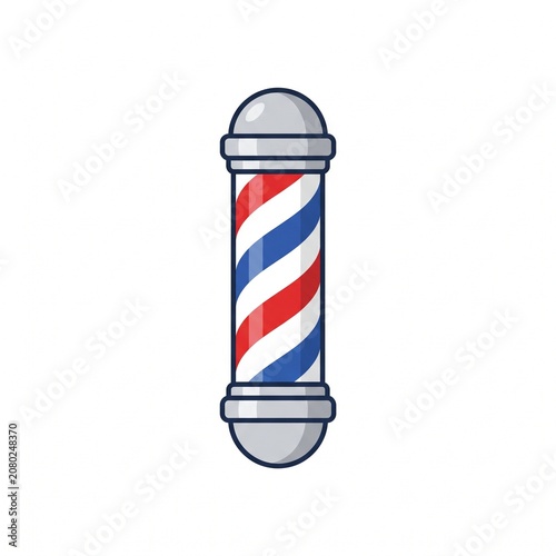 A colorful barber pole illustration on a white background