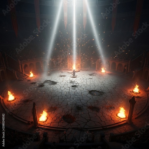Fiery molten metal glowing in industrial furnace.