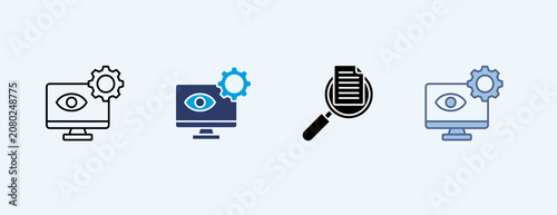 Bild auf Leinwand Monitor Multiple Icon Illustration Vector