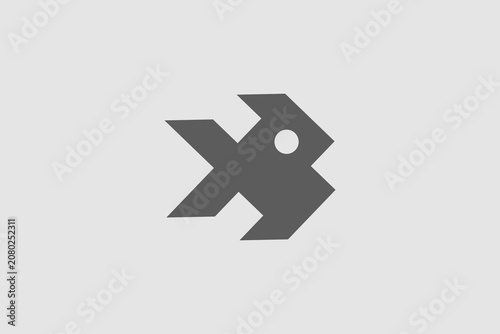 Fotografie simple bold fish symetric logo