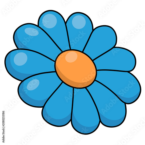 Cute Daisy Flower Cartoon Illustration