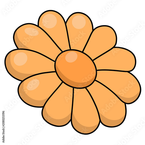 Cute Daisy Flower Cartoon Illustration