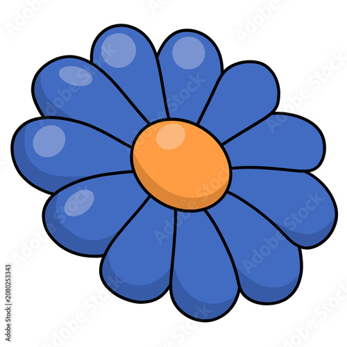 Cute Daisy Flower Cartoon Illustration