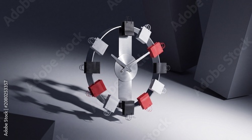 Stylized of a clock with shopping bags indicating time-limited sales
