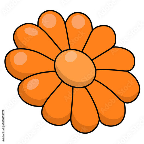 Cute Daisy Flower Cartoon Illustration