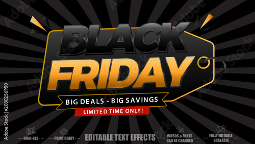 Black Friday Editable Text Effects – Sale Promotion Style
