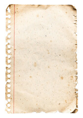 Vintage Notebook Paper With Torn Edges Png Cutout