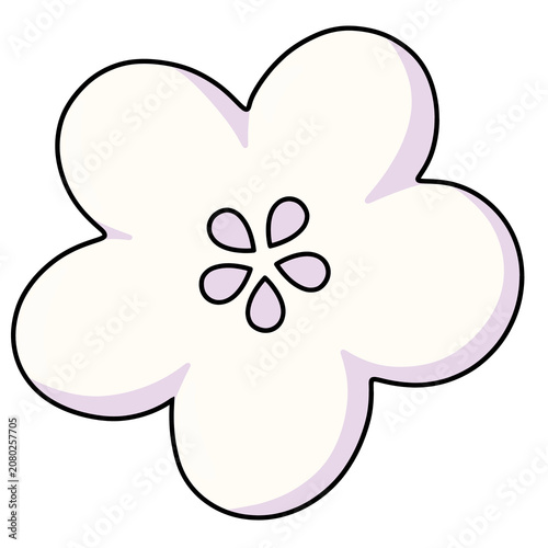 Cute Kawaii Simple Flower Cartoon Illustration