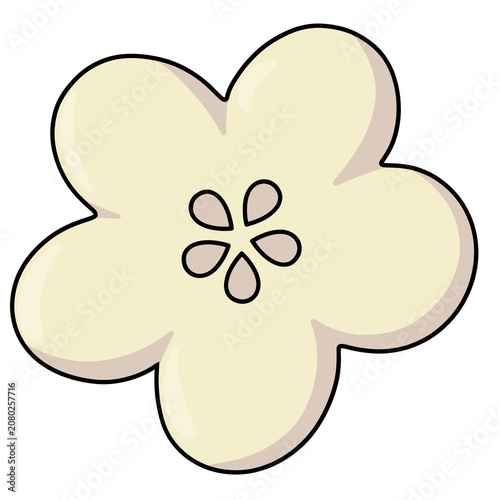 Cute Kawaii Simple Flower Cartoon Illustration