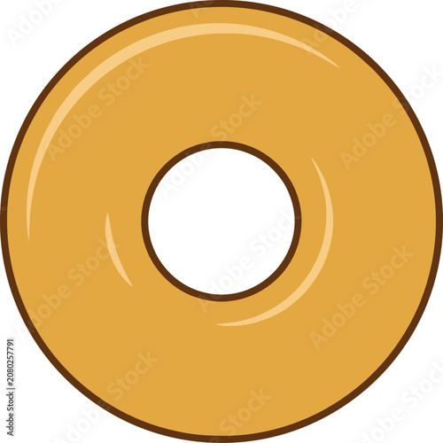 Glazed donut illustration on white background for food or dessert related