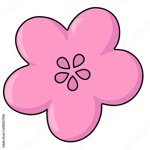 Cute Kawaii Simple Flower Cartoon Illustration