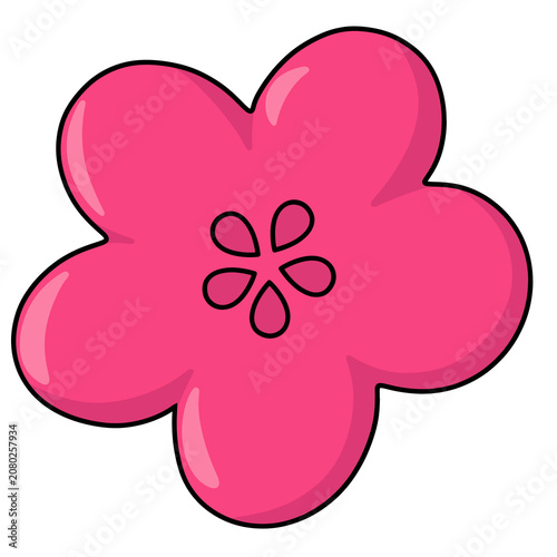 Cute Kawaii Simple Flower Cartoon Illustration