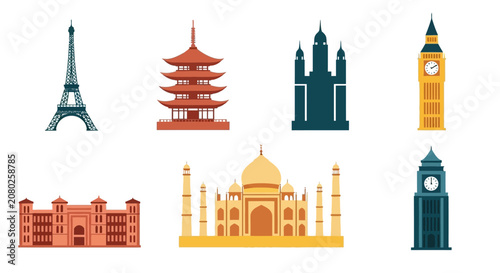 Famous Landmarks Icons.