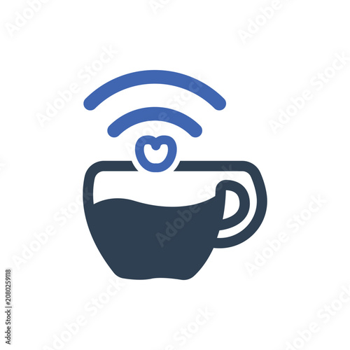 Free Wifi Icon, Coffee Cup With Wifi Symbol