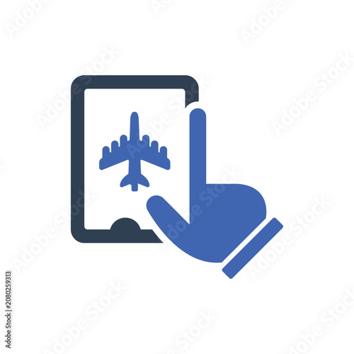 Flight Tracker Status Icon, Airplane Flying Around Globe Icon