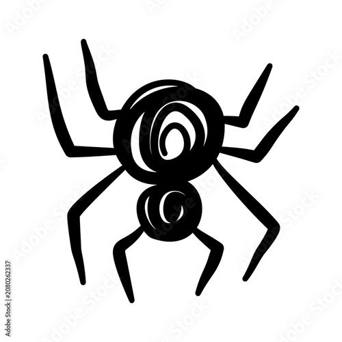 Fotografi Halloween spider insect handdrawn black ink doodle spooky