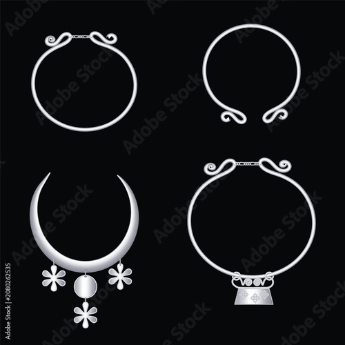 Hmong or Miao silver necklace for baby kids
