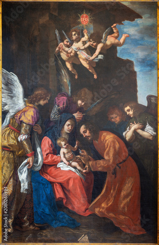 PIETRASANTA, ITALY - JUNE 24, 2026: The painting of Circumcision of Jesus in the church Cattedrale di San Martino by Jacopo Vignali (1592 - 1664)