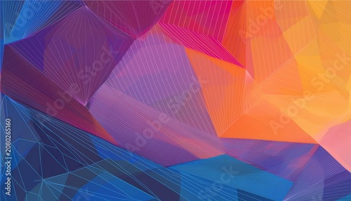 Abstract Background Colorful Geometrical Shapes Polygonal Vector Texture Blue Purple Pink Orange Colors