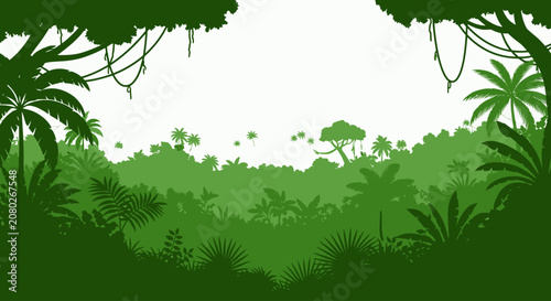 Bild auf Leinwand Tropical Jungle Foliage Green Plants.