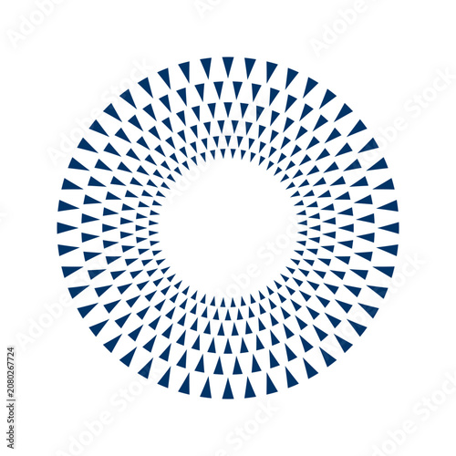 Radial Circle Geometric Pattern with Triangle Elements.