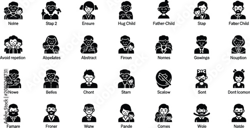 Set of diverse cartoon school children icons with different expressions and activities Vector