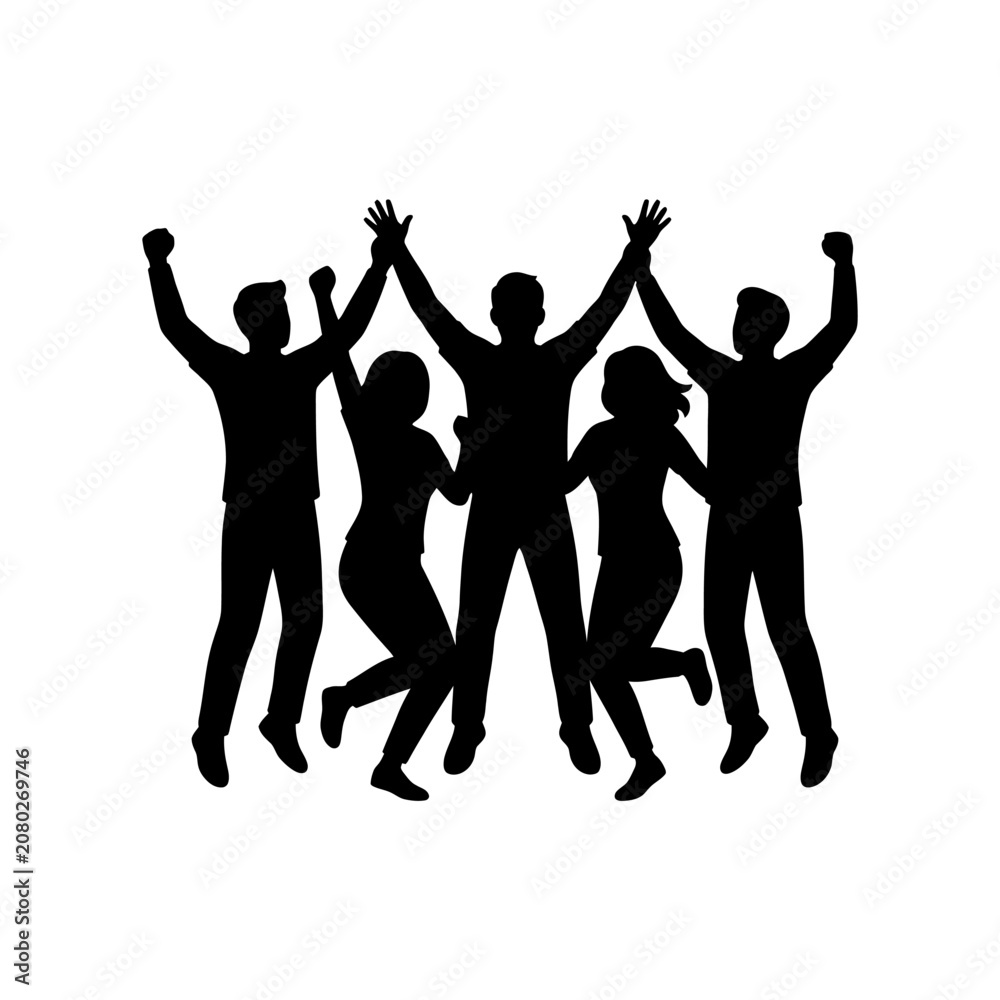 Fototapeta premium Vector illustration of a diverse group of authentic people engaging in conversation and collaboration, featuring inclusive characters in casual attire on a plain background.