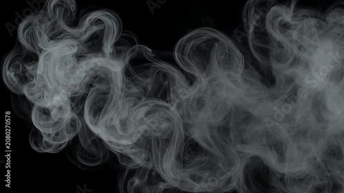 Floating White Smoke Swirls Over Black Background Video Element