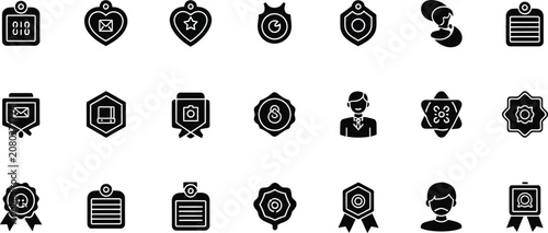 Flat set of professional black and white icons for web and app design Vector