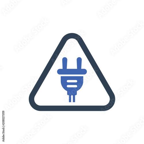 Electricity Vector Icon, Electrical Danger Warning Sign
