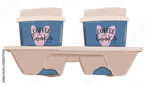 Takeaway Coffee Cups Clipart, Cozy Cafe Drinks Vector Illustration