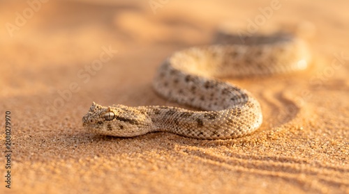Close Up Macro Detail of Desert Snake Scales Moving Across Sand