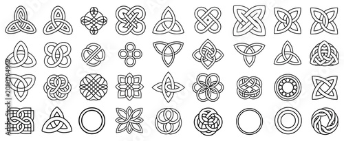 Canvas Print Celtic corner designs featuring intricate knotwork, Irish inspired border frames