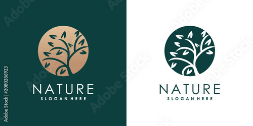 Nature logo with modern concept idea