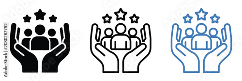 Vászonkép Customer loyalty and retention icon featuring repeat clients, engagement, relati