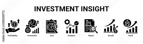 Photos Investment Insight web banner icon vector illustration with icons of Profitabili