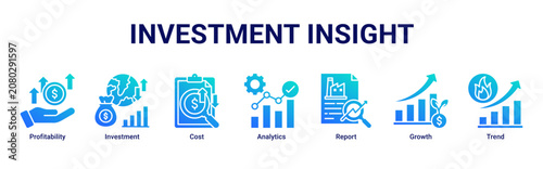 Photos Investment Insight web banner icon vector illustration with icons of Profitabili