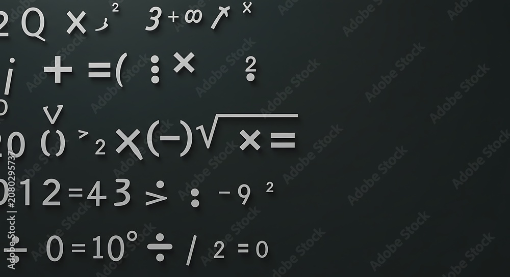 Obraz premium 抽象的な数学記号背景